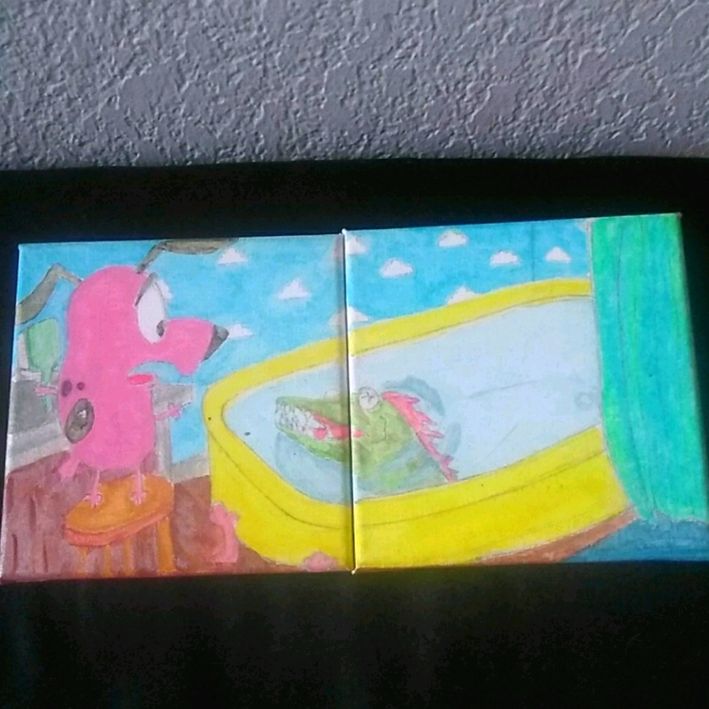 Courage the cowardly dog custom painting